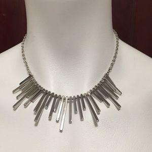 Silver fringe necklace